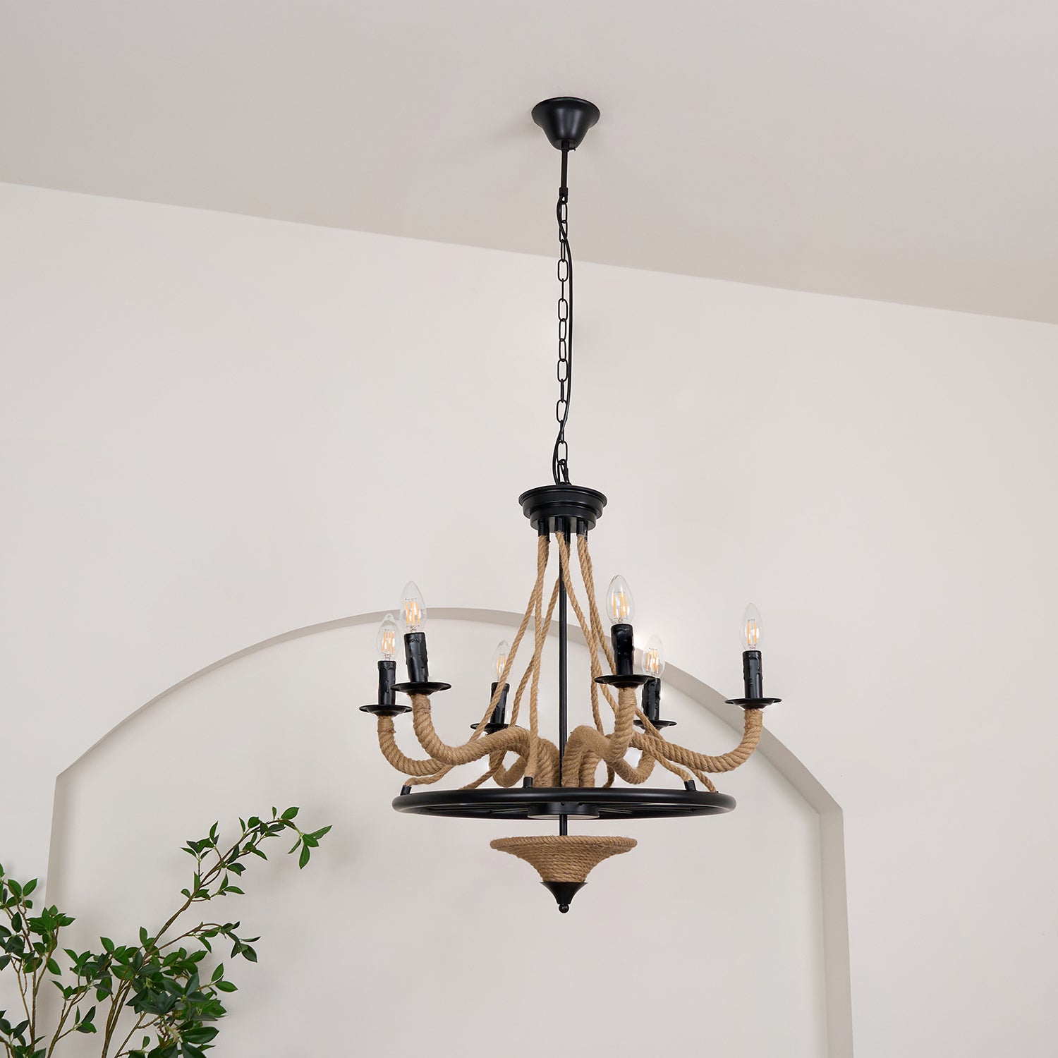 Ariiella Chandelier Hemp Rope Large Wheel
