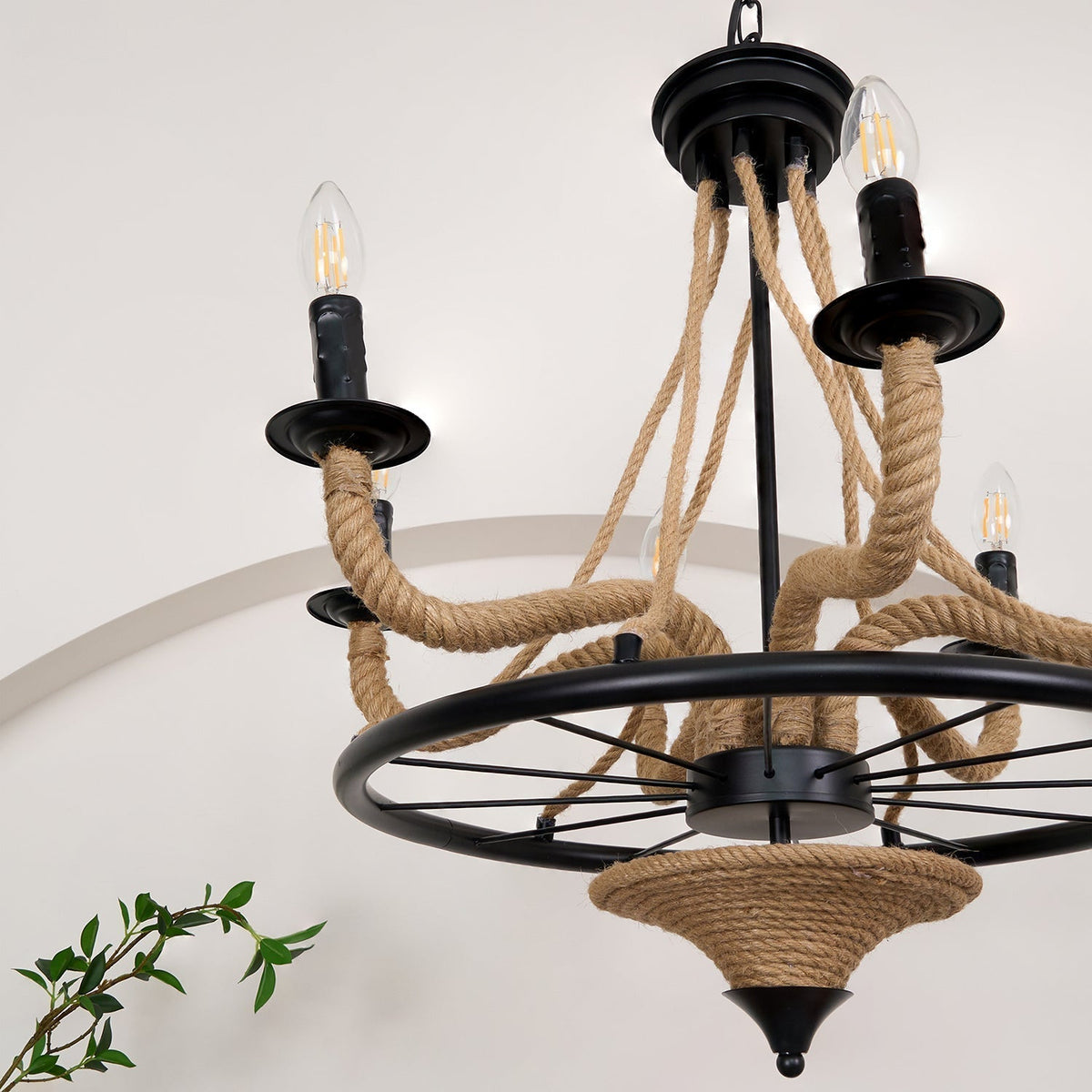 Ariiella Chandelier Hemp Rope Large Wheel