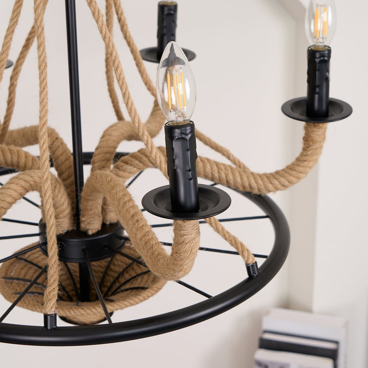 Ariiella Chandelier Hemp Rope Large Wheel