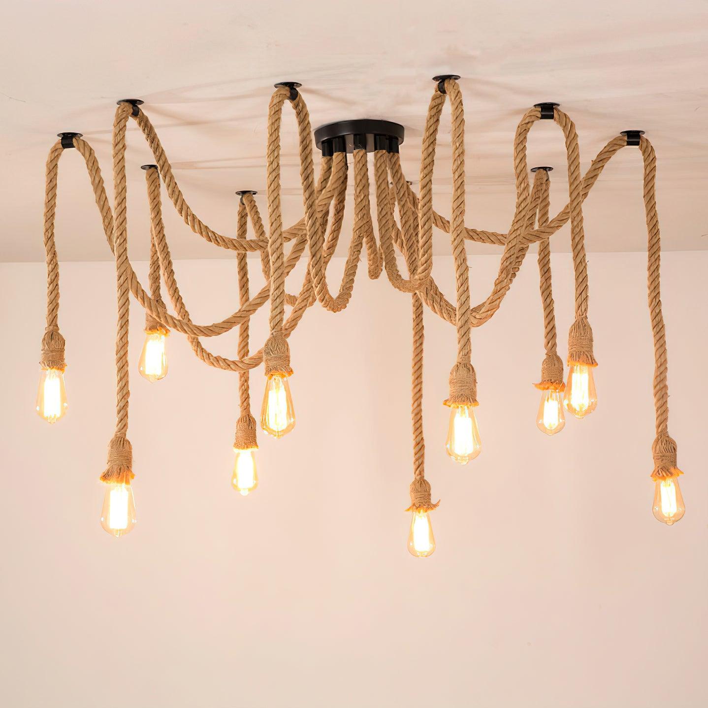 Arianissa Chandelier Hemp Rope Industrial Retro