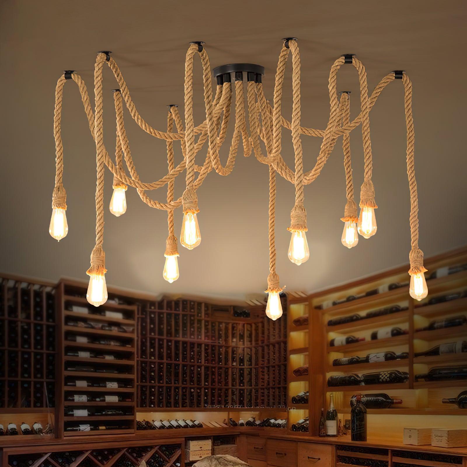 Arianissa Chandelier Hemp Rope Industrial Retro