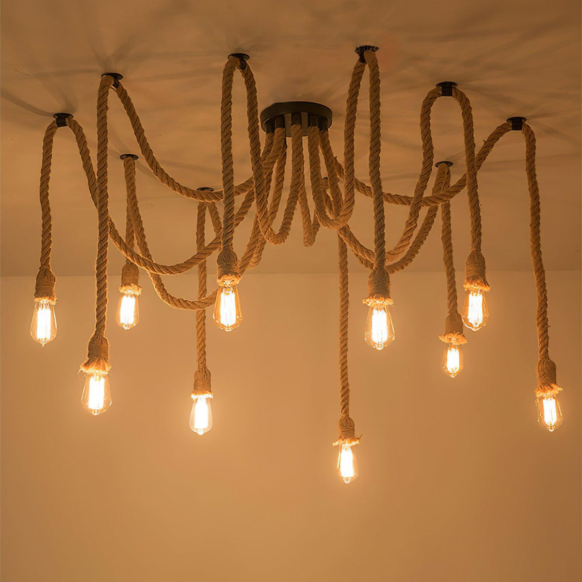 Arianissa Chandelier Hemp Rope Industrial Retro