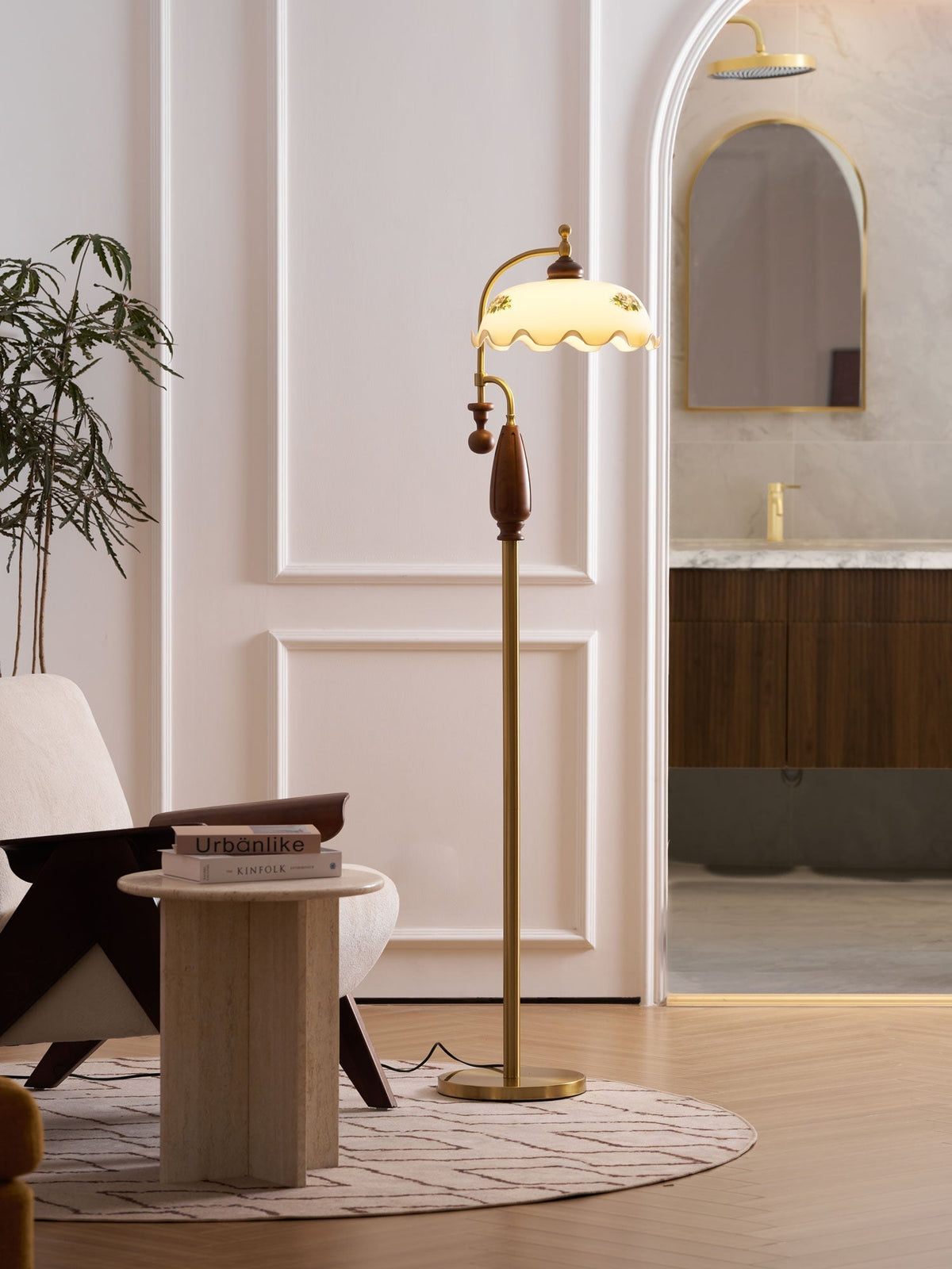 Volorel Vintage Glass Floor Lamp