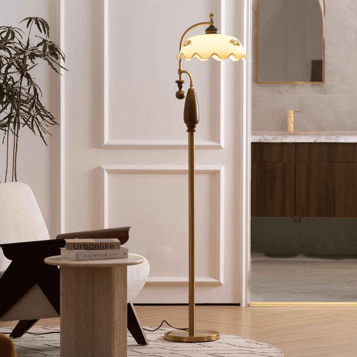 Volorel Vintage Glass Floor Lamp