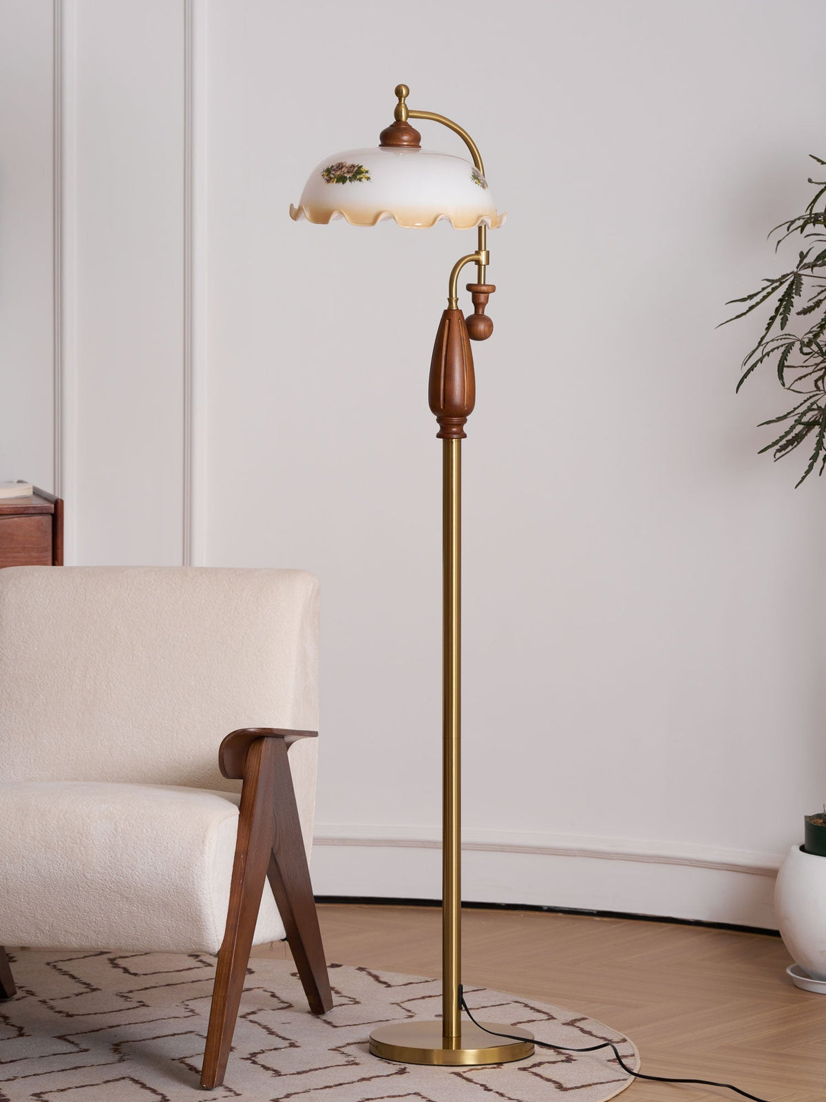 Volorel Vintage Glass Floor Lamp