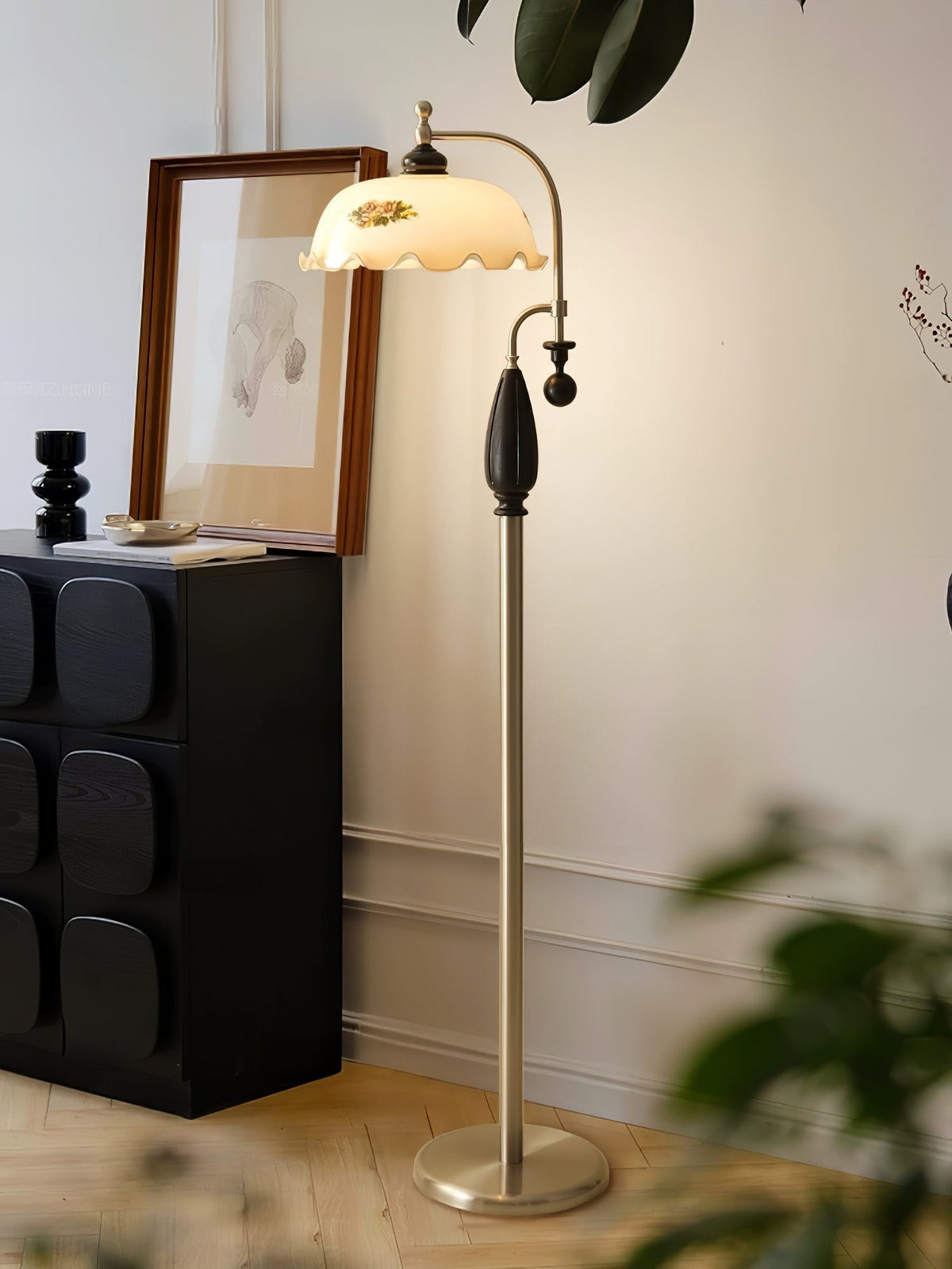 Volorel Vintage Glass Floor Lamp