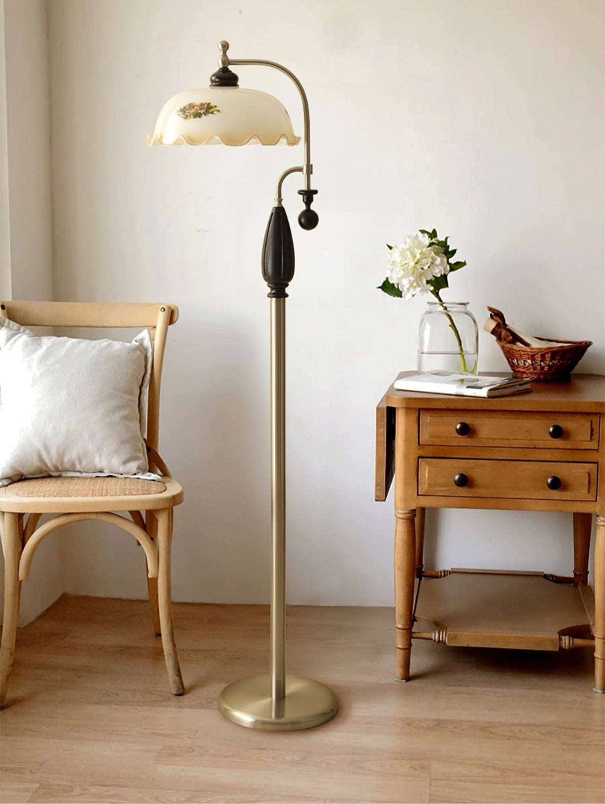 Volorel Vintage Glass Floor Lamp