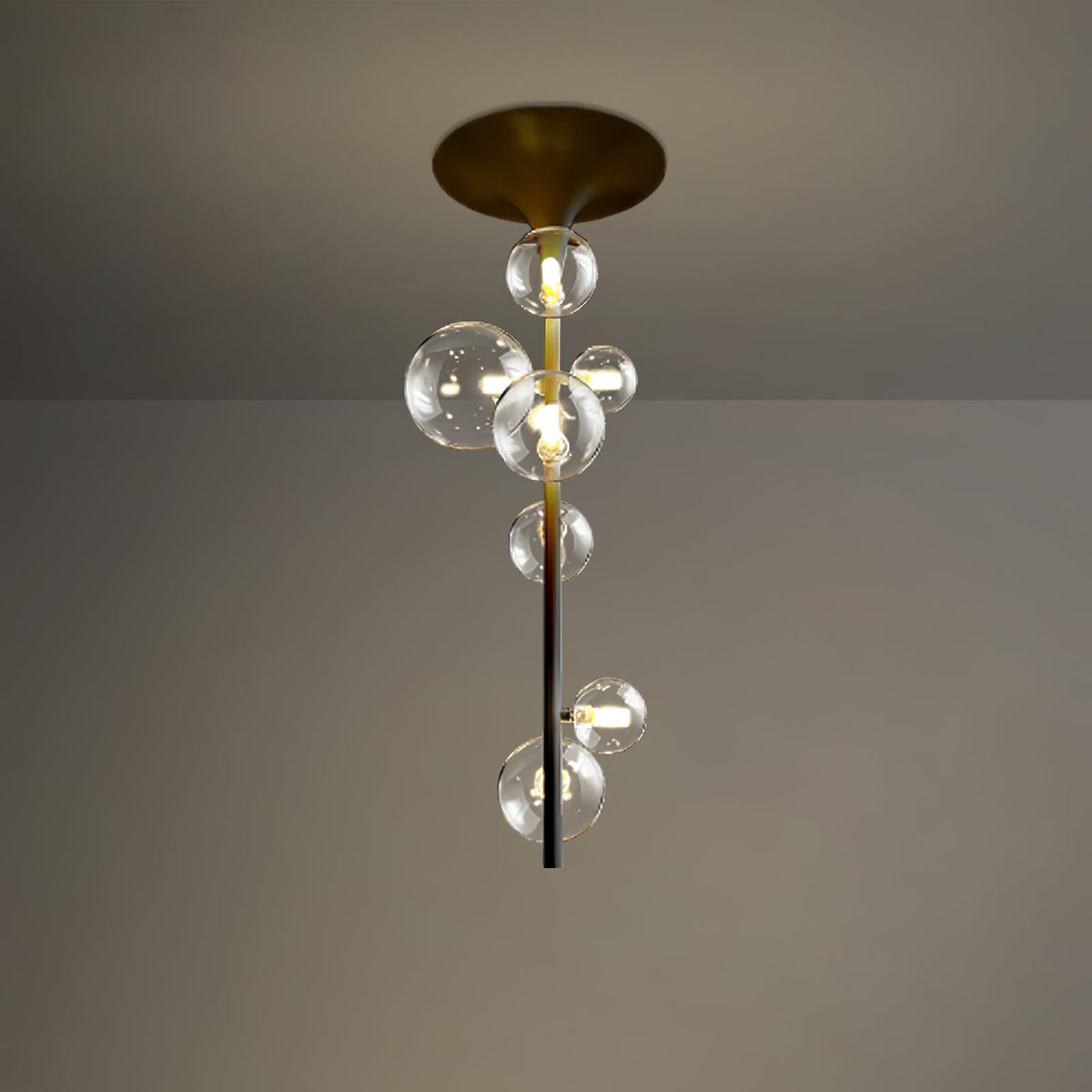 Celeina Pendant Light Brass Glass Cascading for Hallway