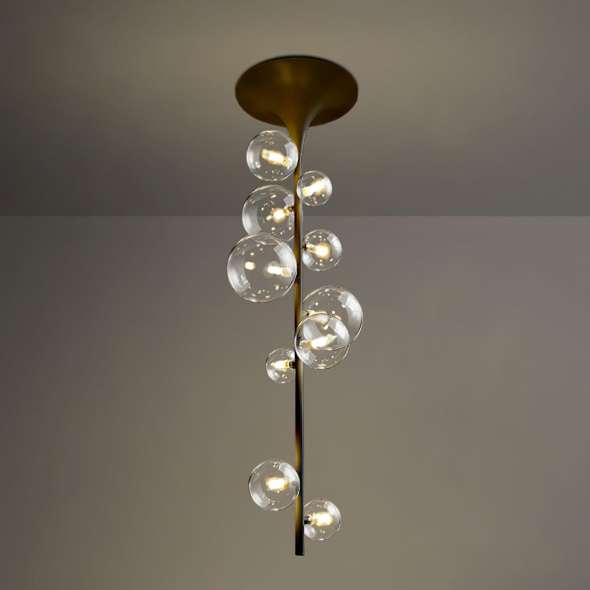Celeina Pendant Light Brass Glass Cascading for Hallway