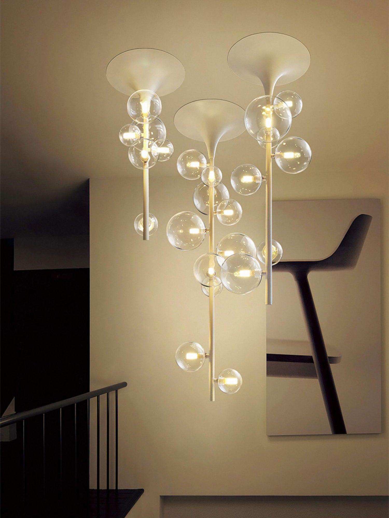 Celeina Pendant Light Brass Glass Cascading for Hallway
