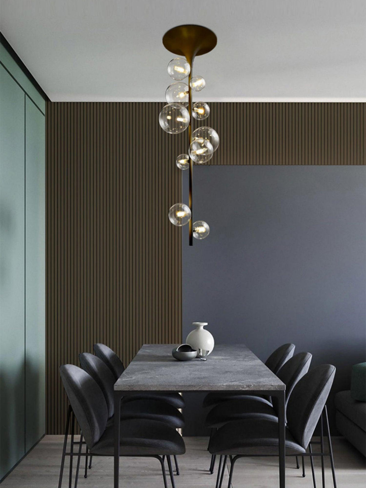 Celeina Pendant Light Brass Glass Cascading for Hallway