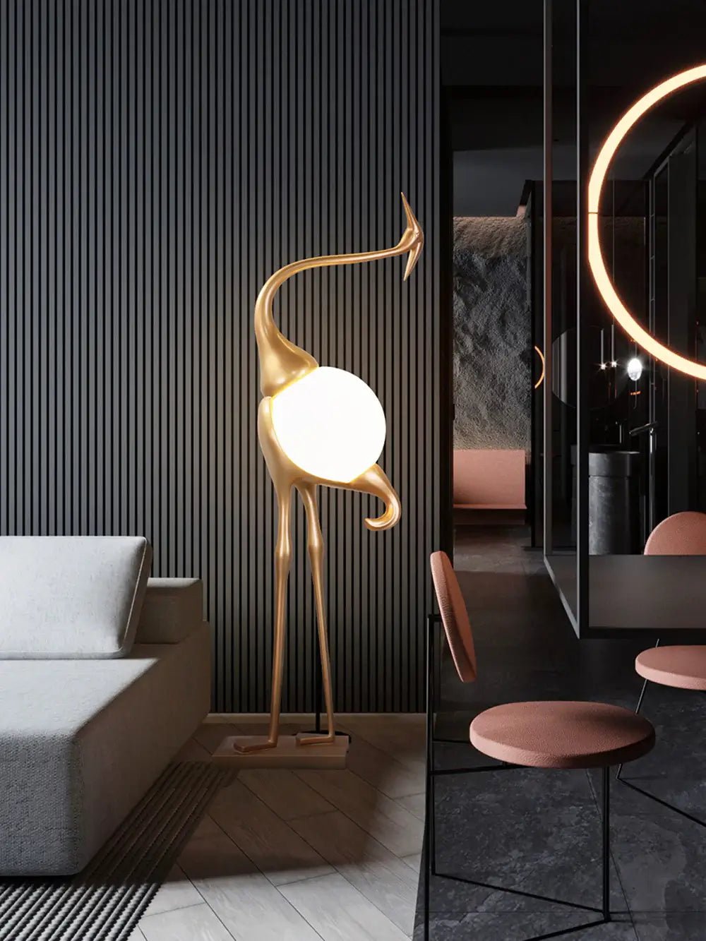 Uraearae Crane Shaped Wall Sconce
