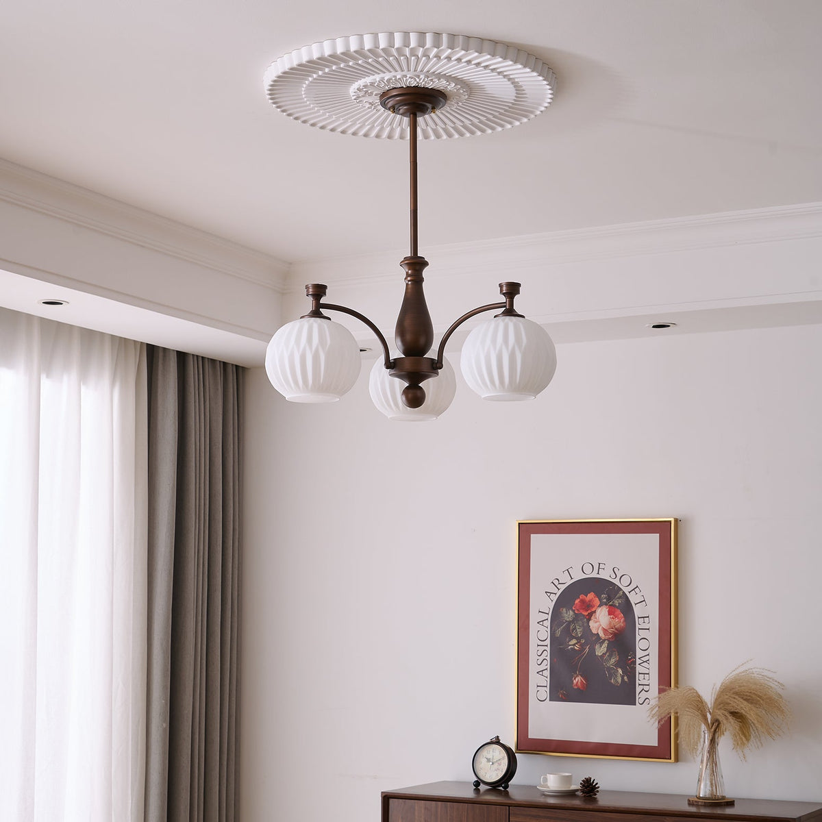 Vaslen Chandelier Orb Frosted Vintage