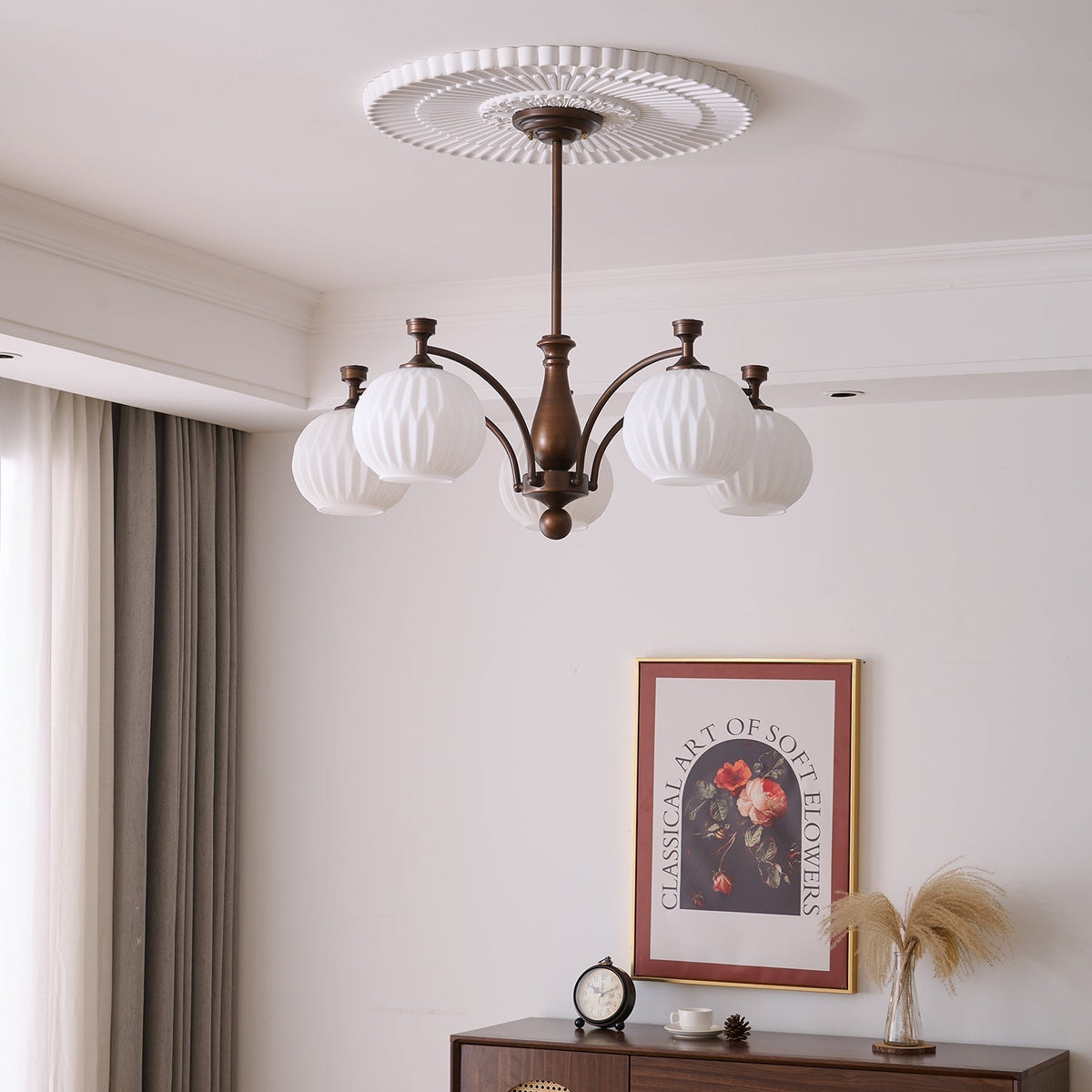 Vaslen Chandelier Orb Frosted Vintage