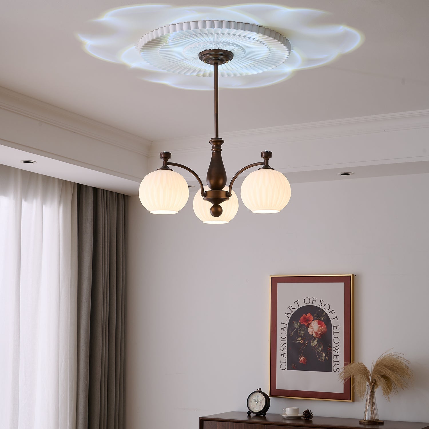 Vaslen Chandelier Orb Frosted Vintage