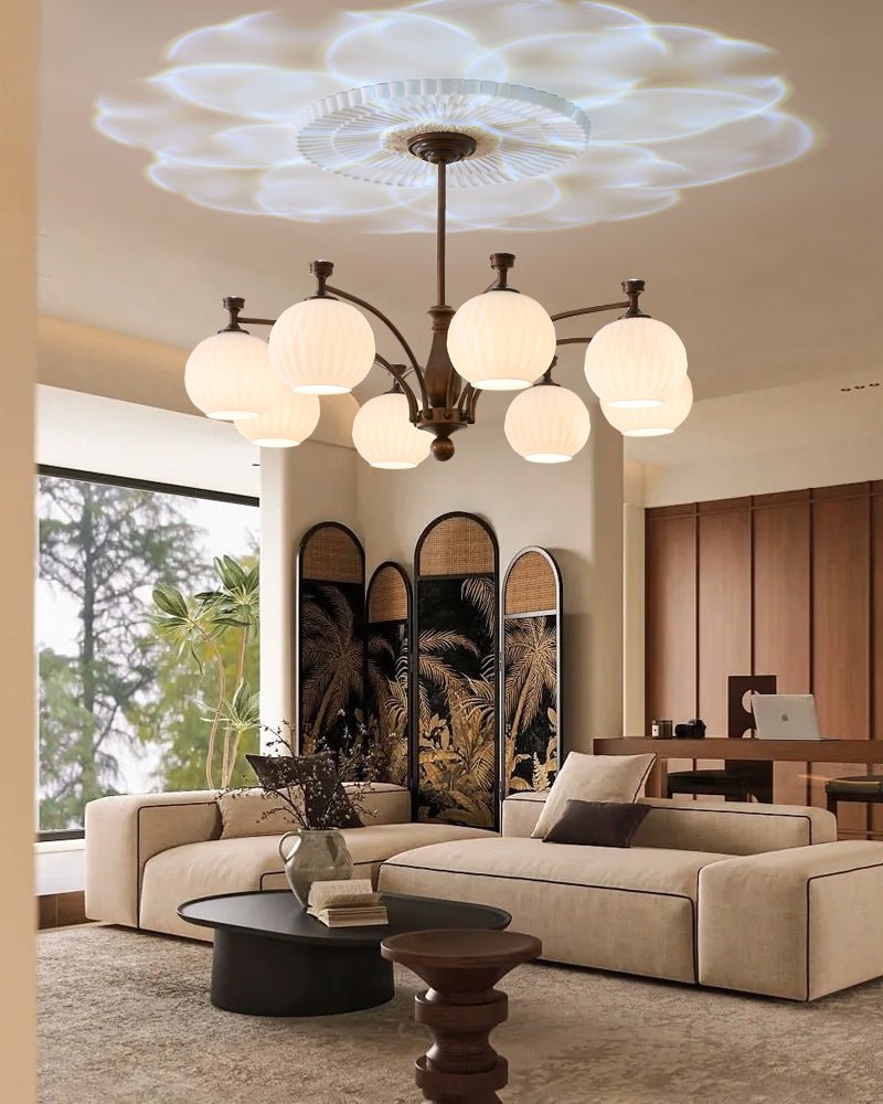 Vaslen Chandelier Orb Frosted Vintage