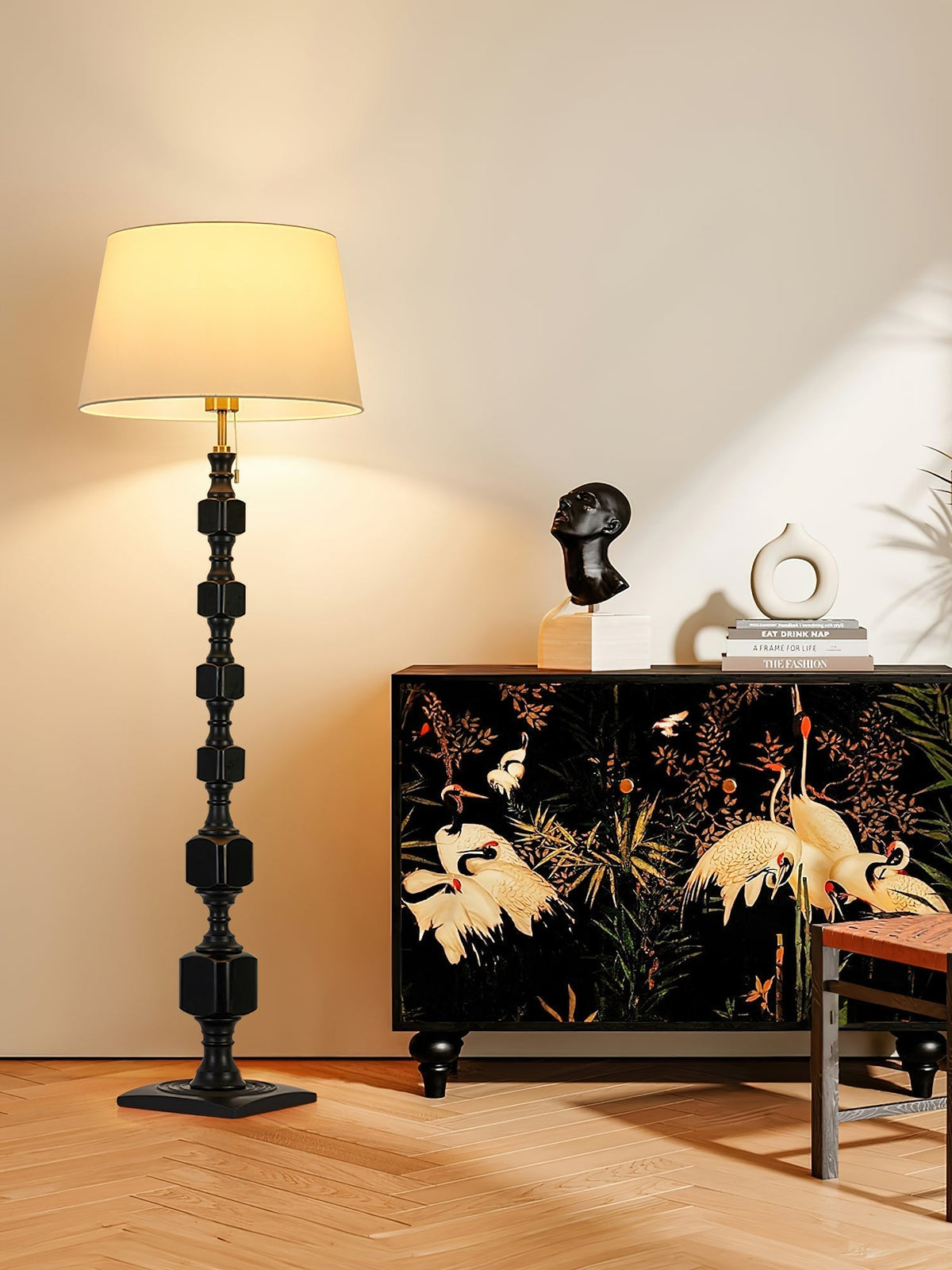 Sylarelle Hexas Wood Floor Lamp