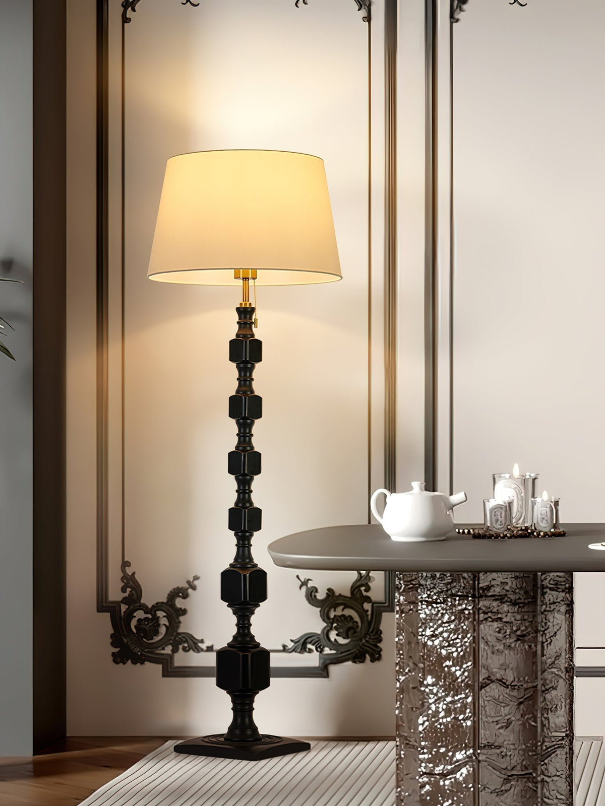 Sylarelle Hexas Wood Floor Lamp