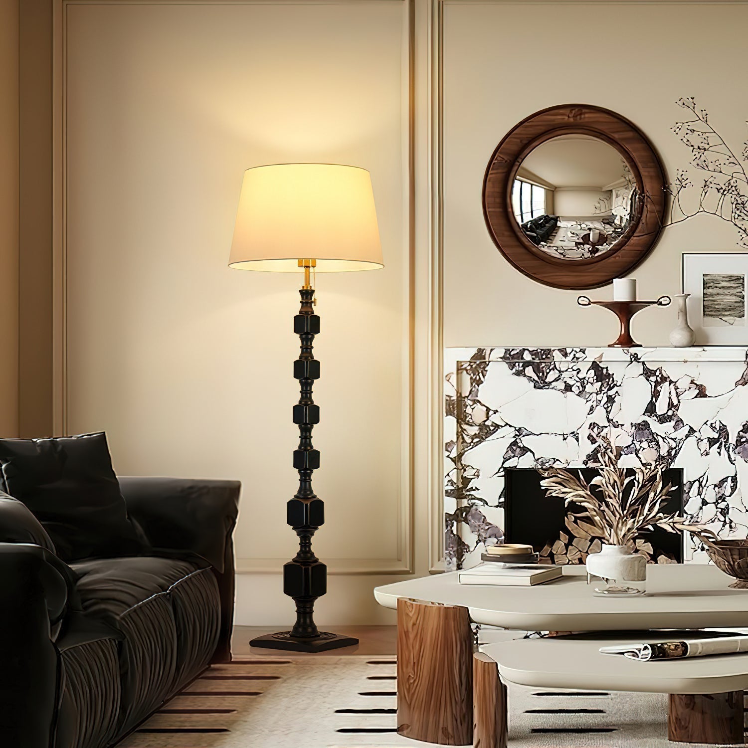 Sylarelle Hexas Wood Floor Lamp