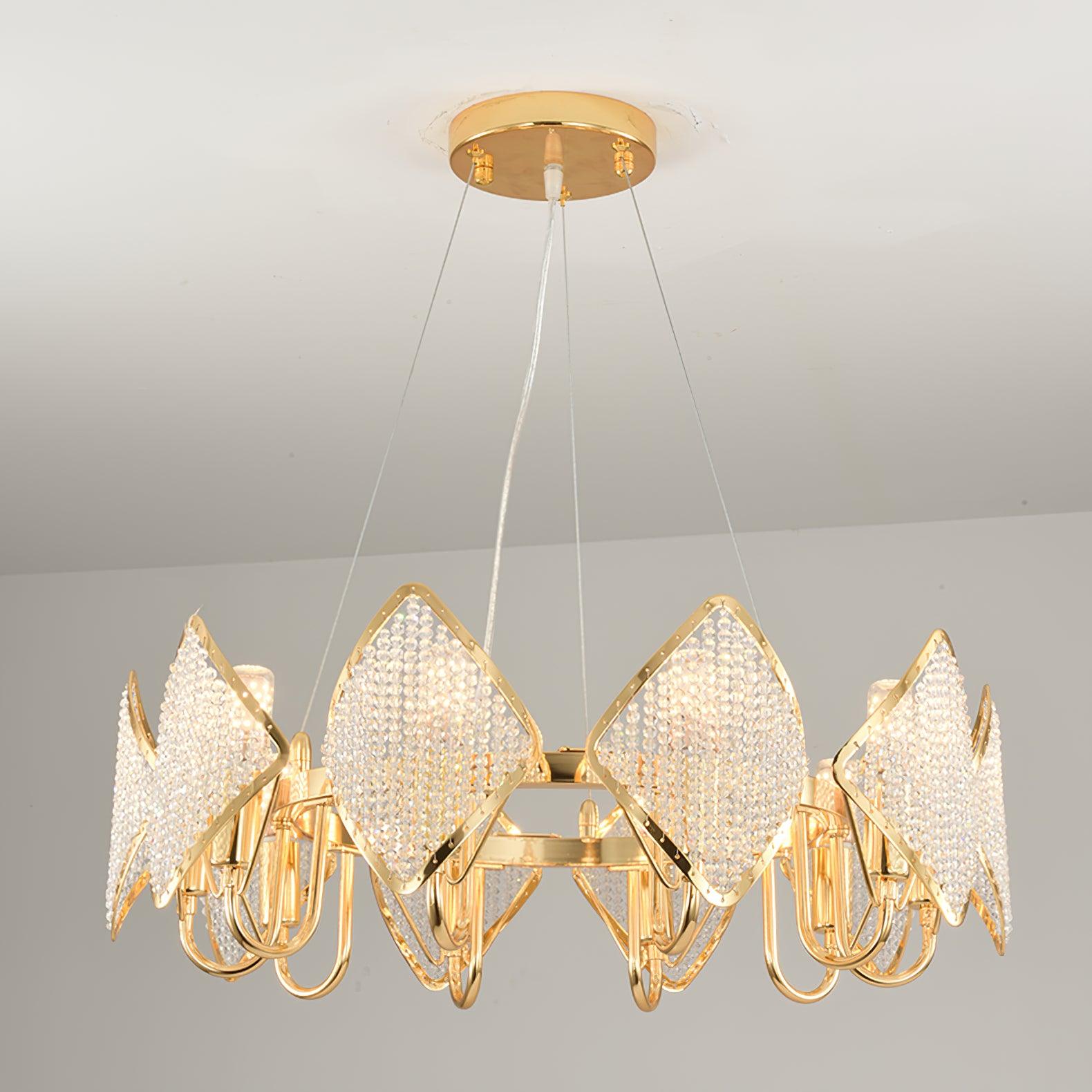 Cyrirena Chandelier Crystal Leaf Double-Tier