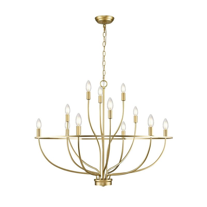 Aurinella Brass Gold Candelabra Chandelier