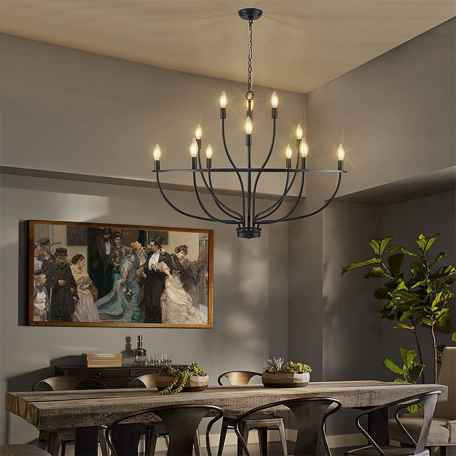 Aurinella Brass Gold Candelabra Chandelier