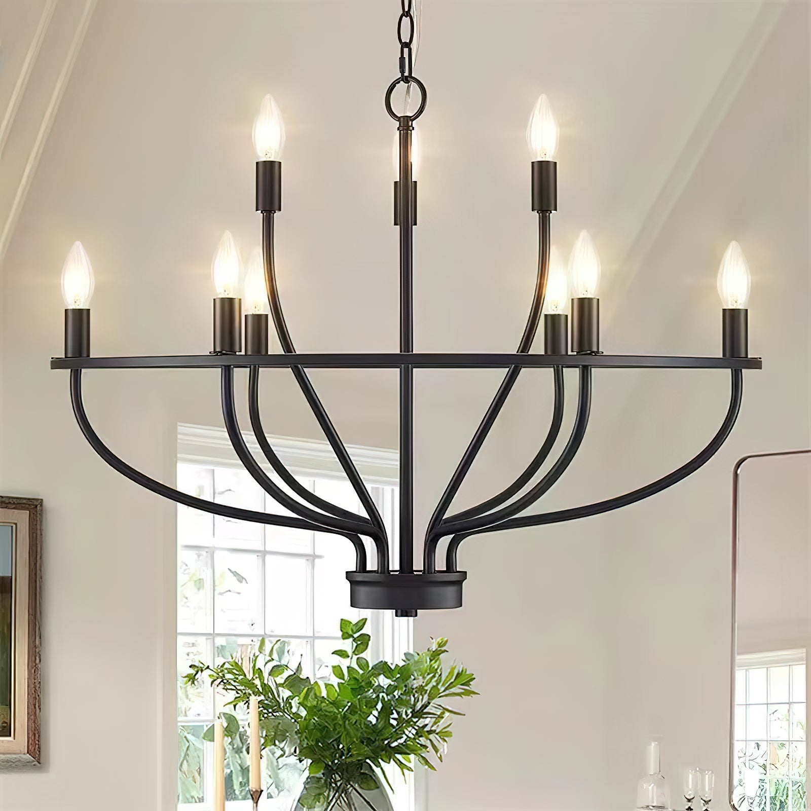 Aurinella Brass Gold Candelabra Chandelier