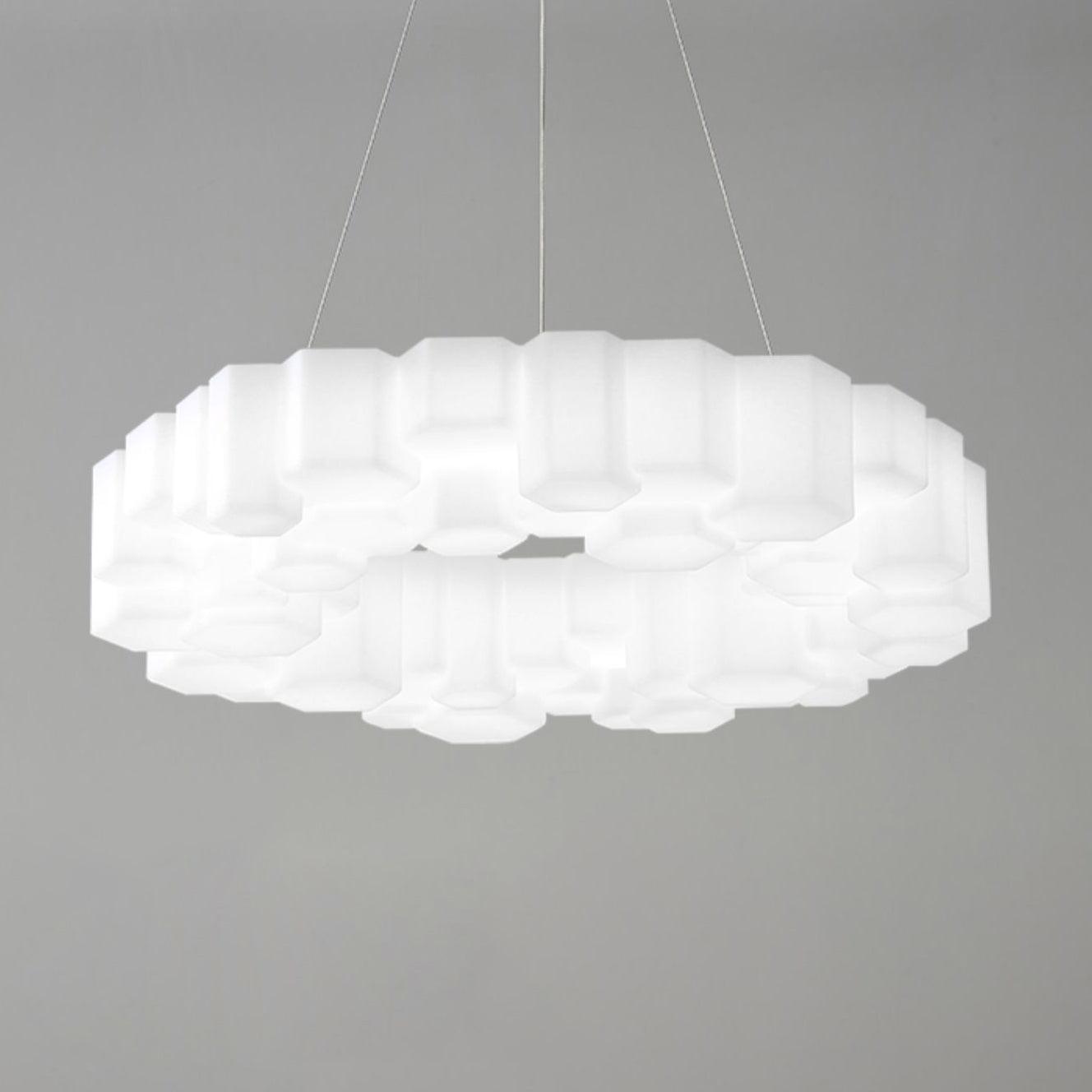 Lioreiel Chandelier Honeycomb Glossy White Polycarbonate