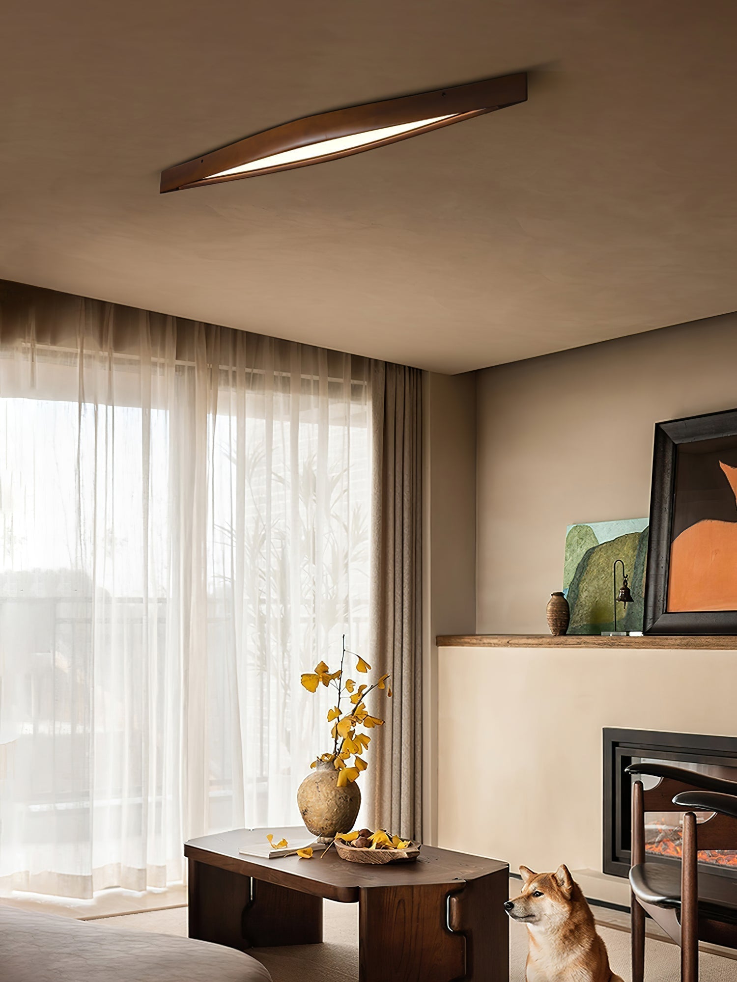 Alnoreth Nordic Horizon Linear Wood Ceiling Lamp