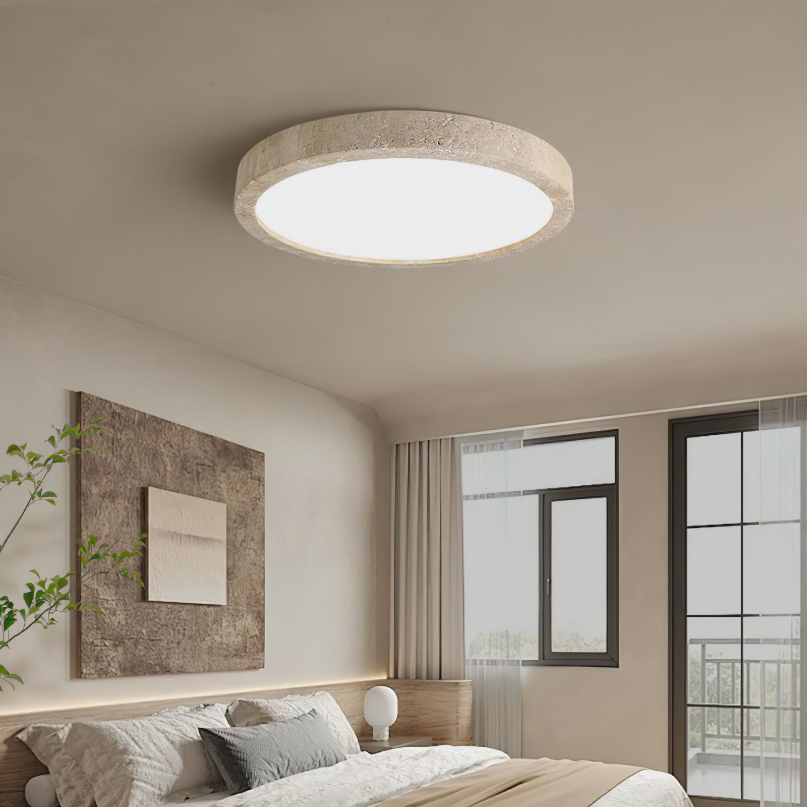 Artalor Minimalist Travertine Ceiling Light - Neutral Decor