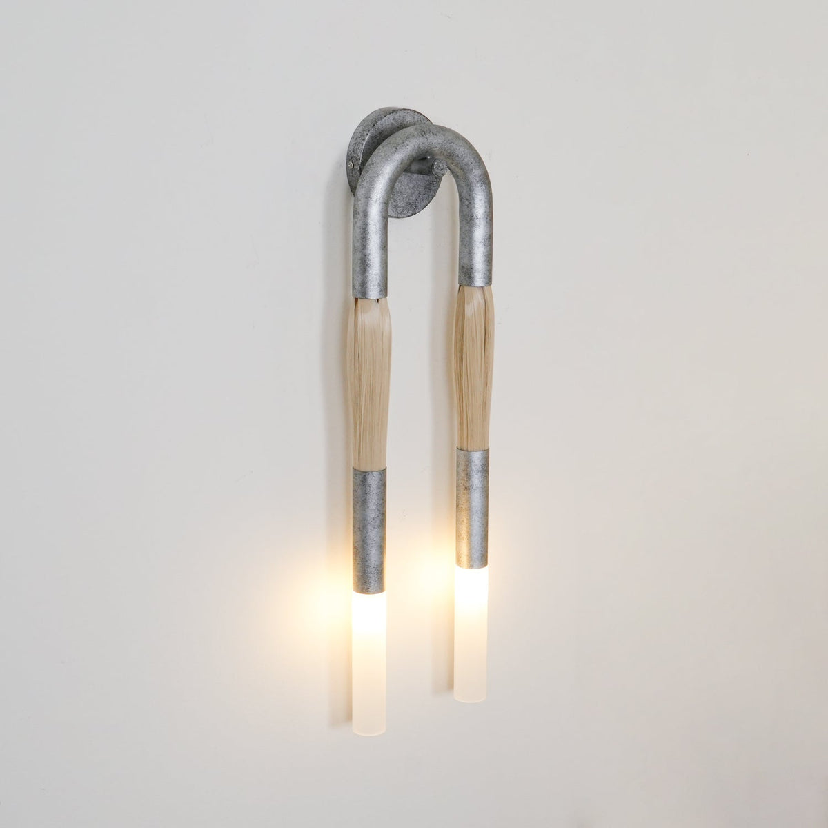 Armand Wall Lamp Horsehair Glass Brass