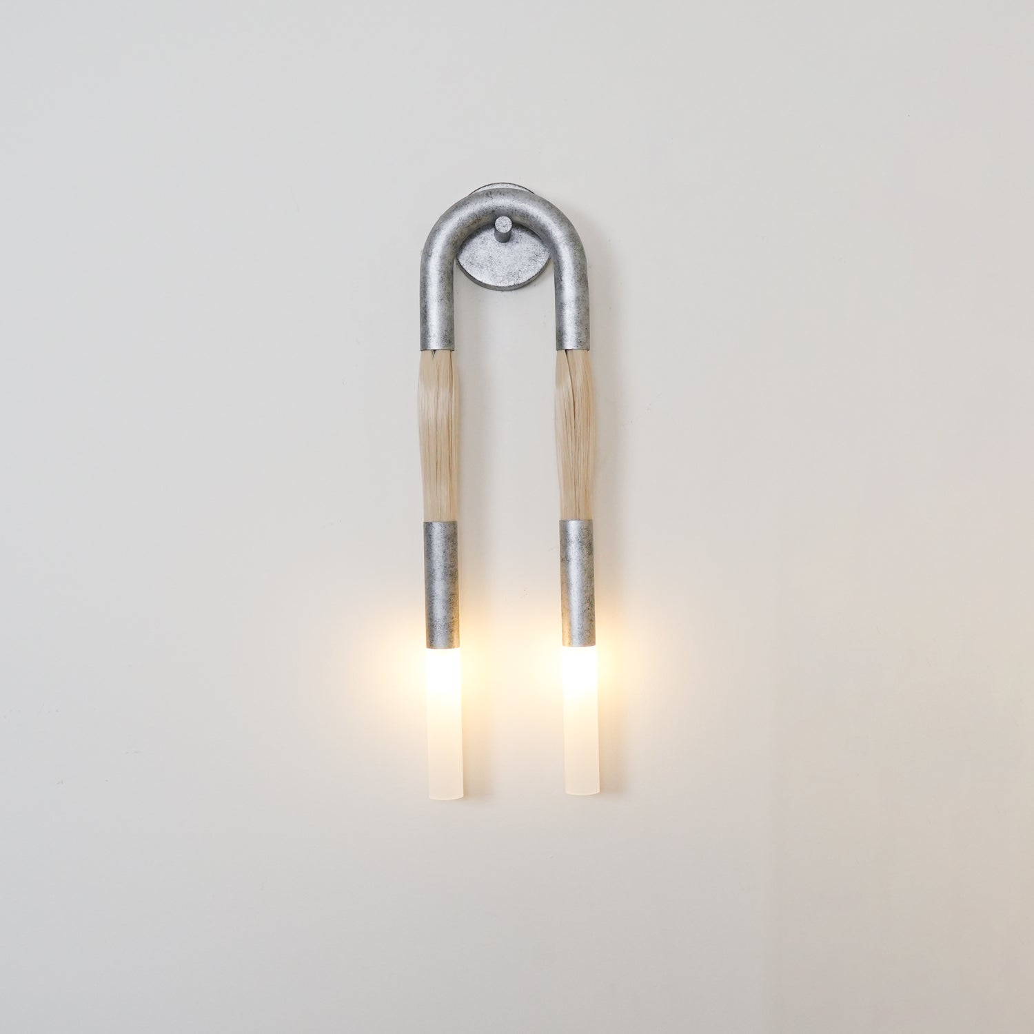 Armand Wall Lamp Horsehair Glass Brass