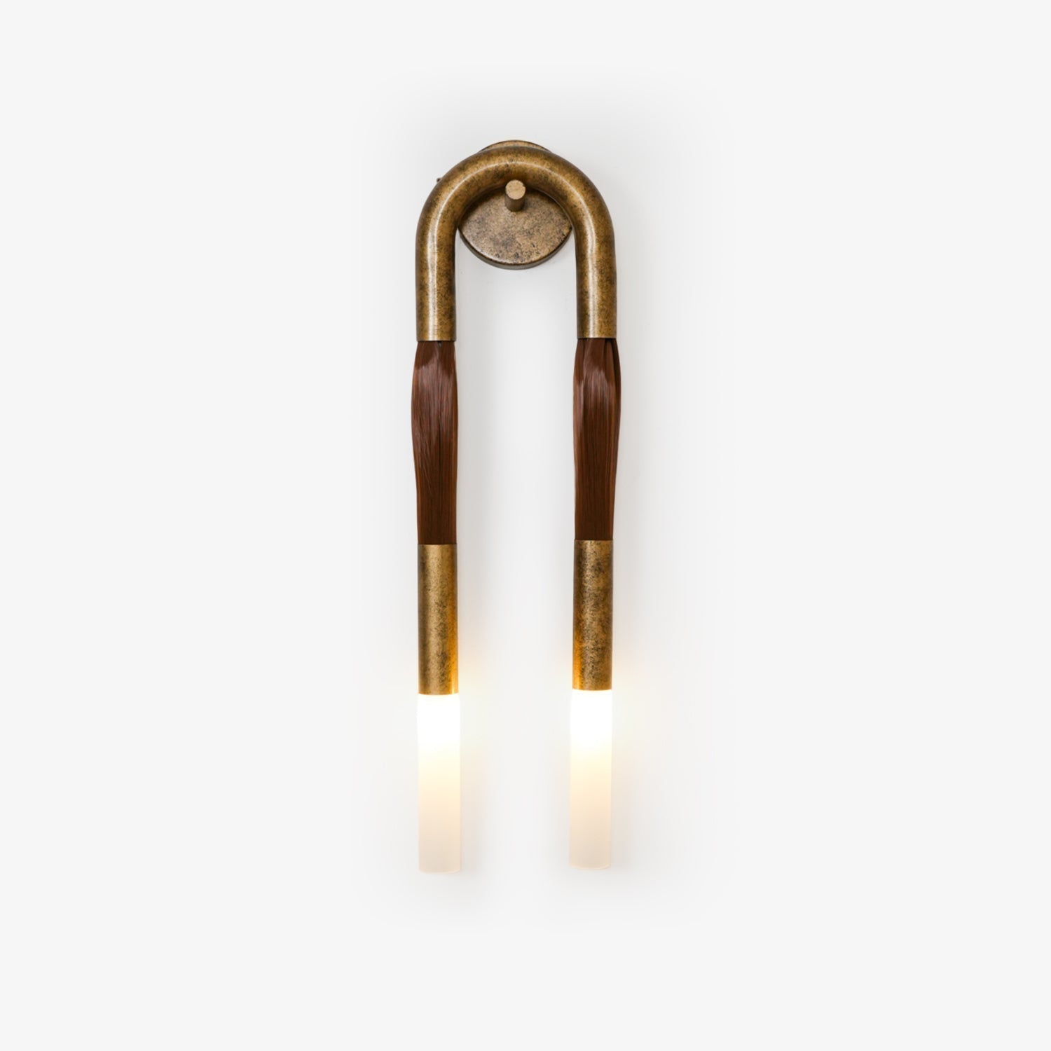 Armand Wall Lamp Horsehair Glass Brass