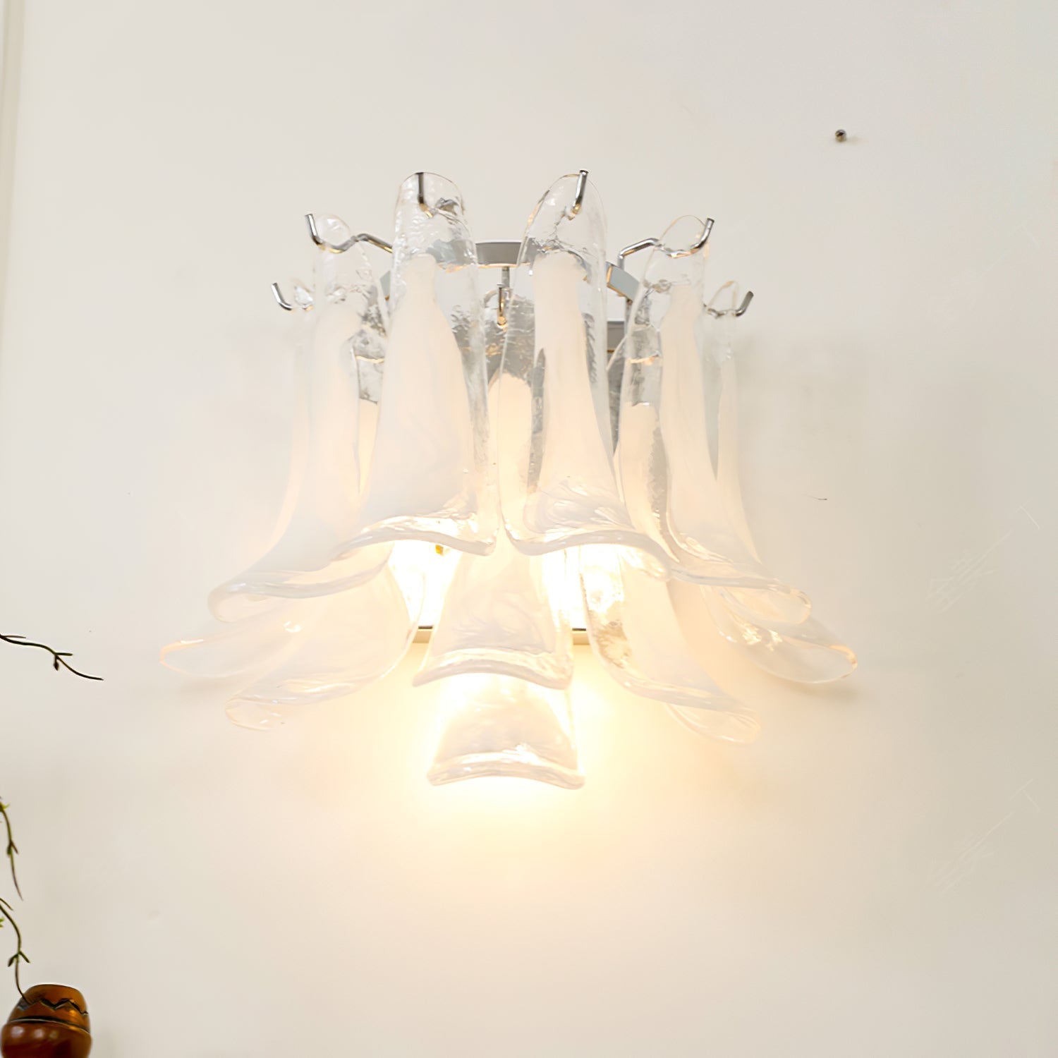 Celarelle Wall Lamp Petal Glass Horseshoe Shaped Minimalist