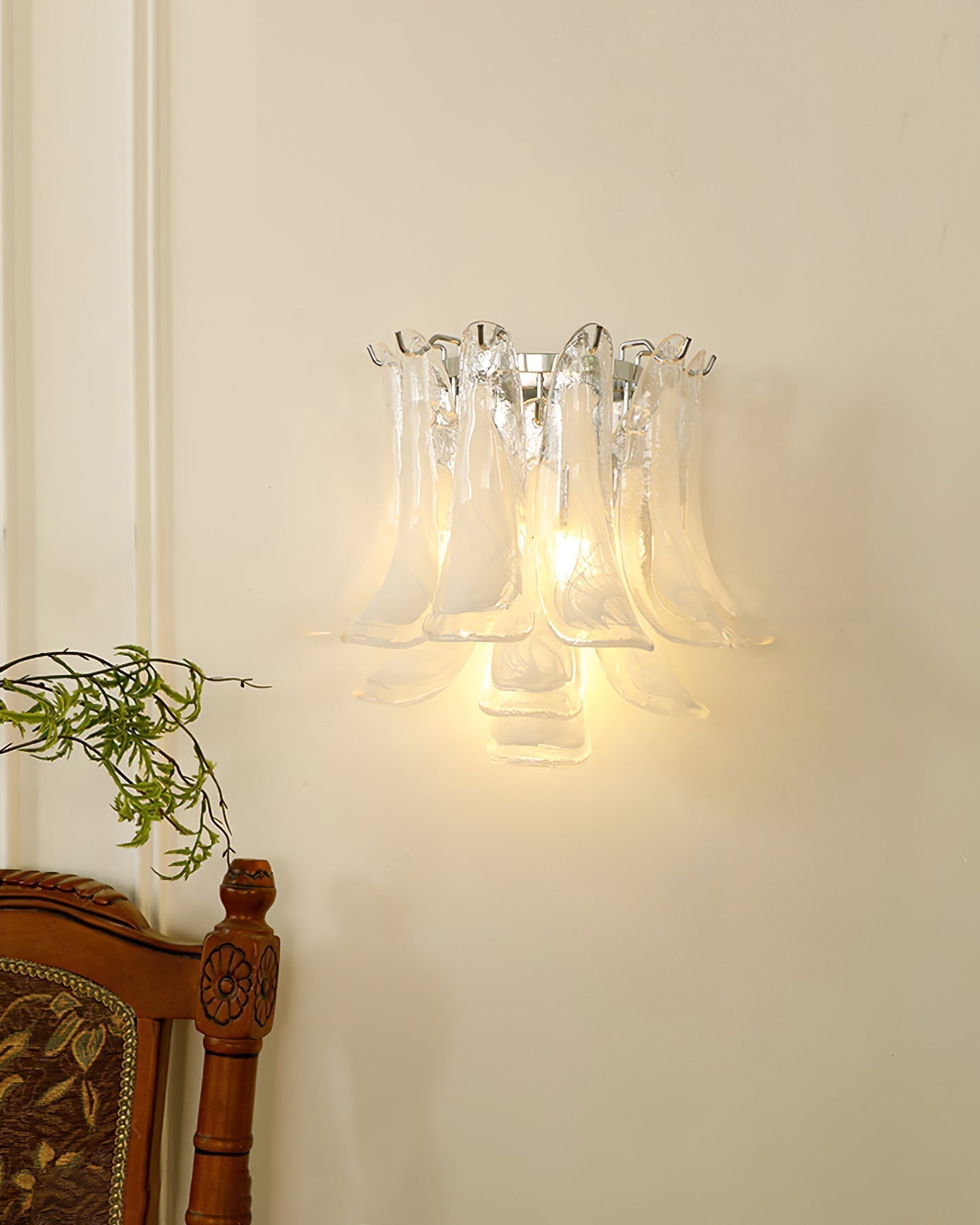 Celarelle Wall Lamp Petal Glass Horseshoe Shaped Minimalist