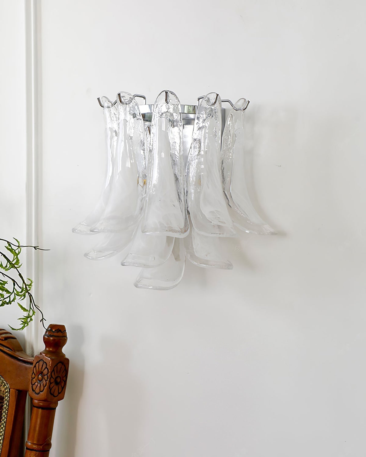 Celarelle Wall Lamp Petal Glass Horseshoe Shaped Minimalist