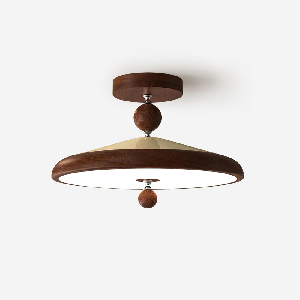 Belano Wooden Frame Round Ceiling Lamp - Neutral Decor