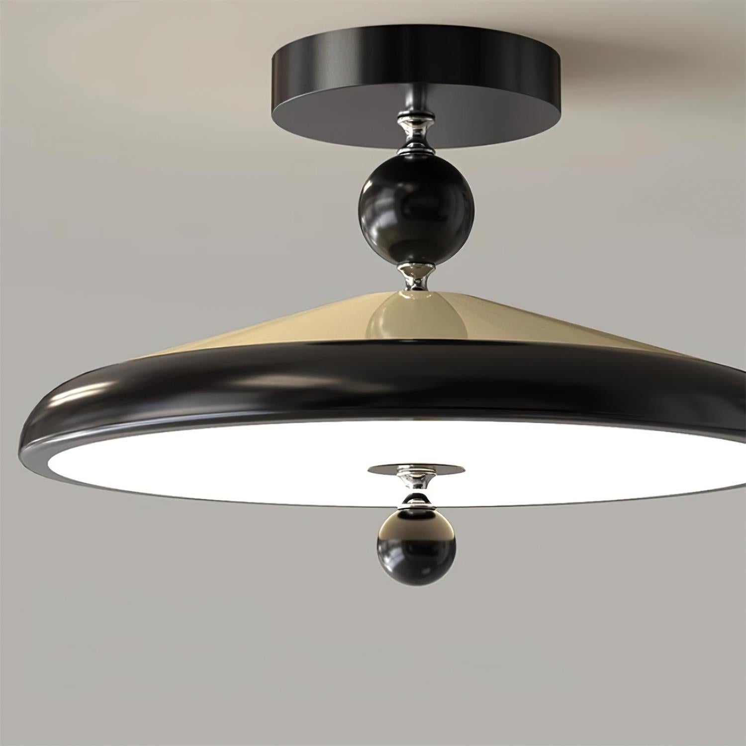 Belano Wooden Frame Round Ceiling Lamp - Neutral Decor