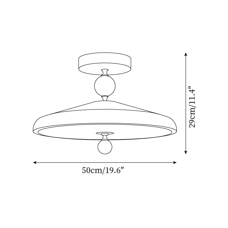 Belano Wooden Frame Round Ceiling Lamp - Neutral Decor