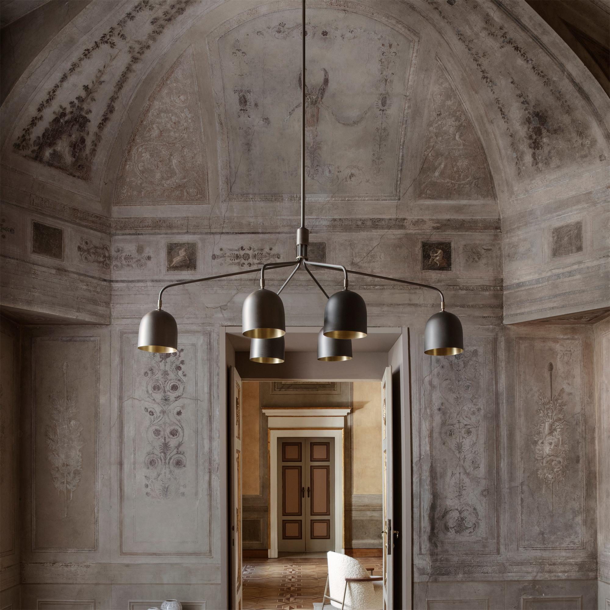 Casorira Chandelier Black Brass Industrial