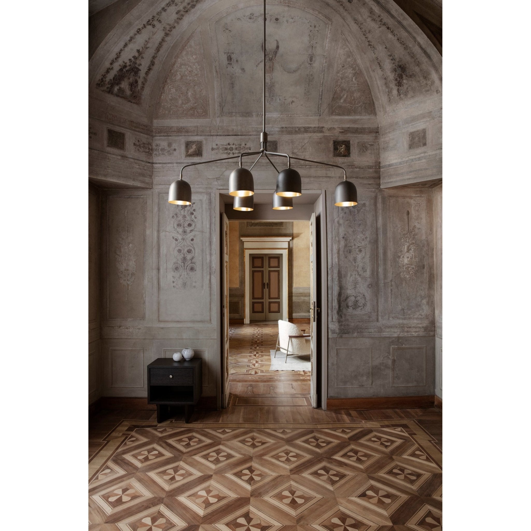 Casorira Chandelier Black Brass Industrial