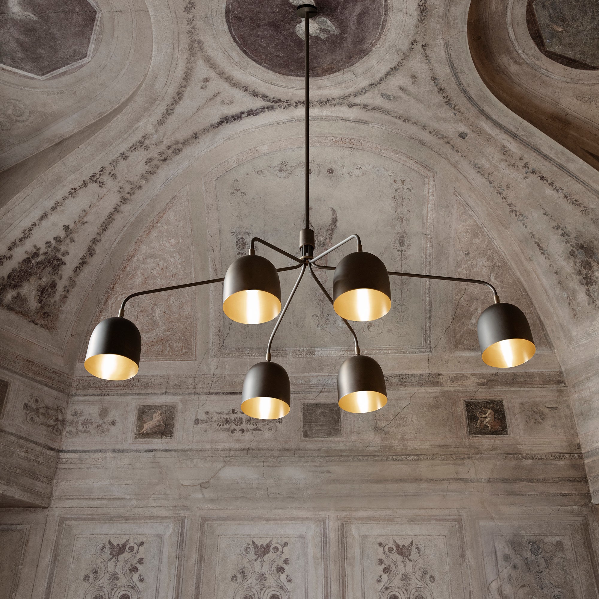 Casorira Chandelier Black Brass Industrial