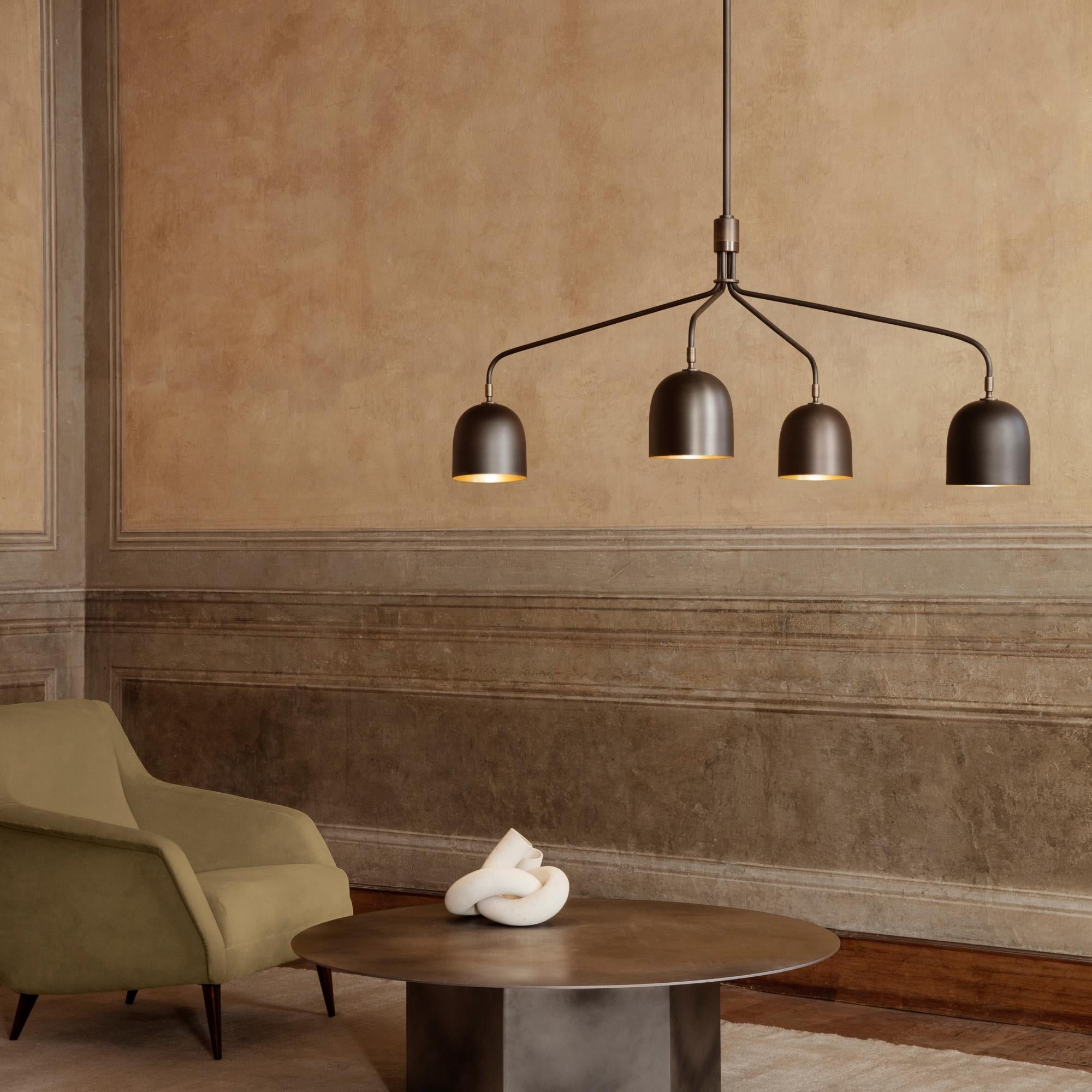 Casorira Chandelier Black Brass Industrial