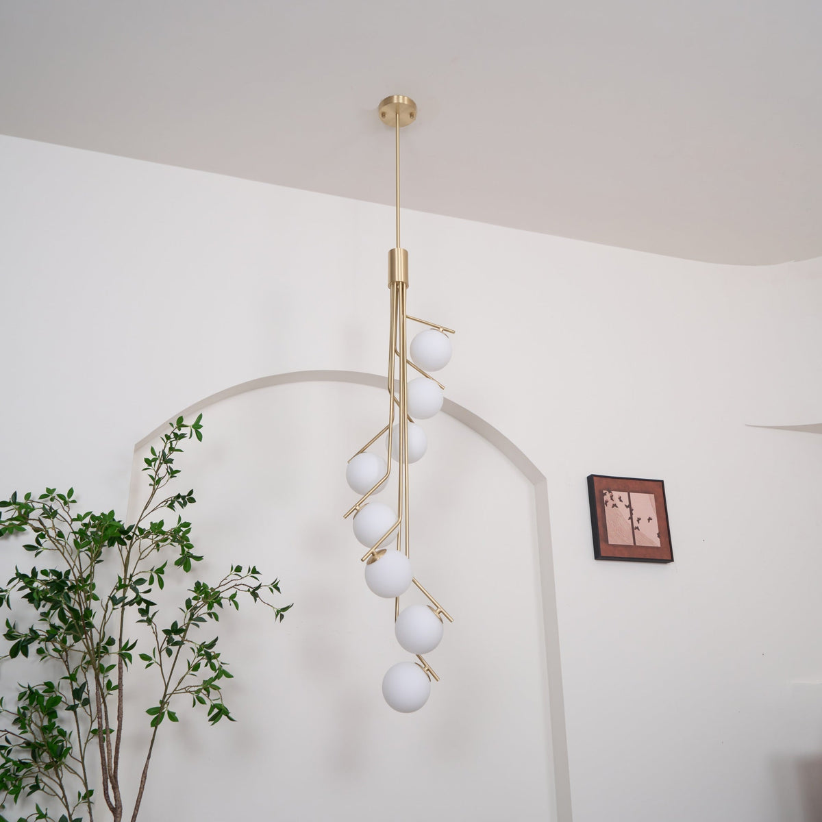 Solivine Chandelier Gold Branch Globe LED