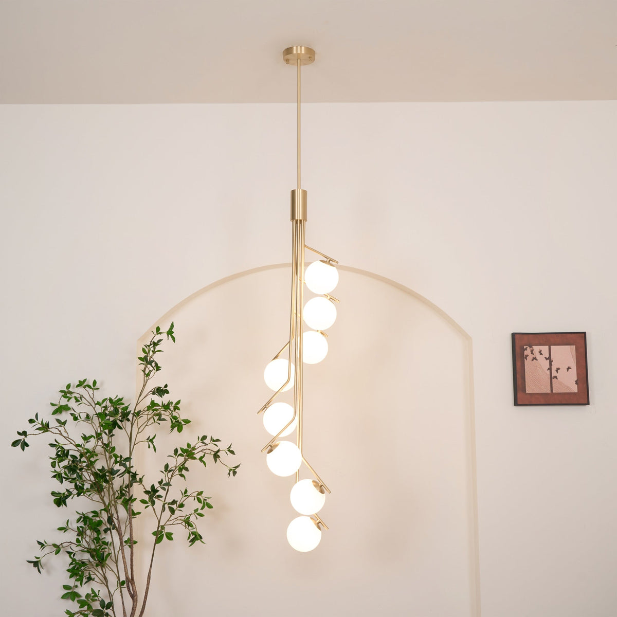 Solivine Chandelier Gold Branch Globe LED