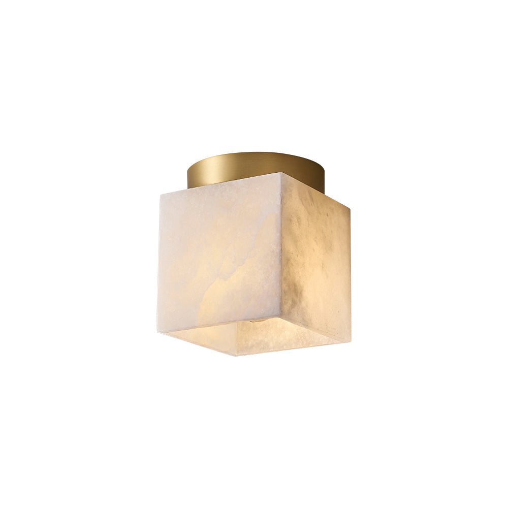 Usilia Modern Minimalist Brass Alabaster Ceiling Light - Neutral Decor
