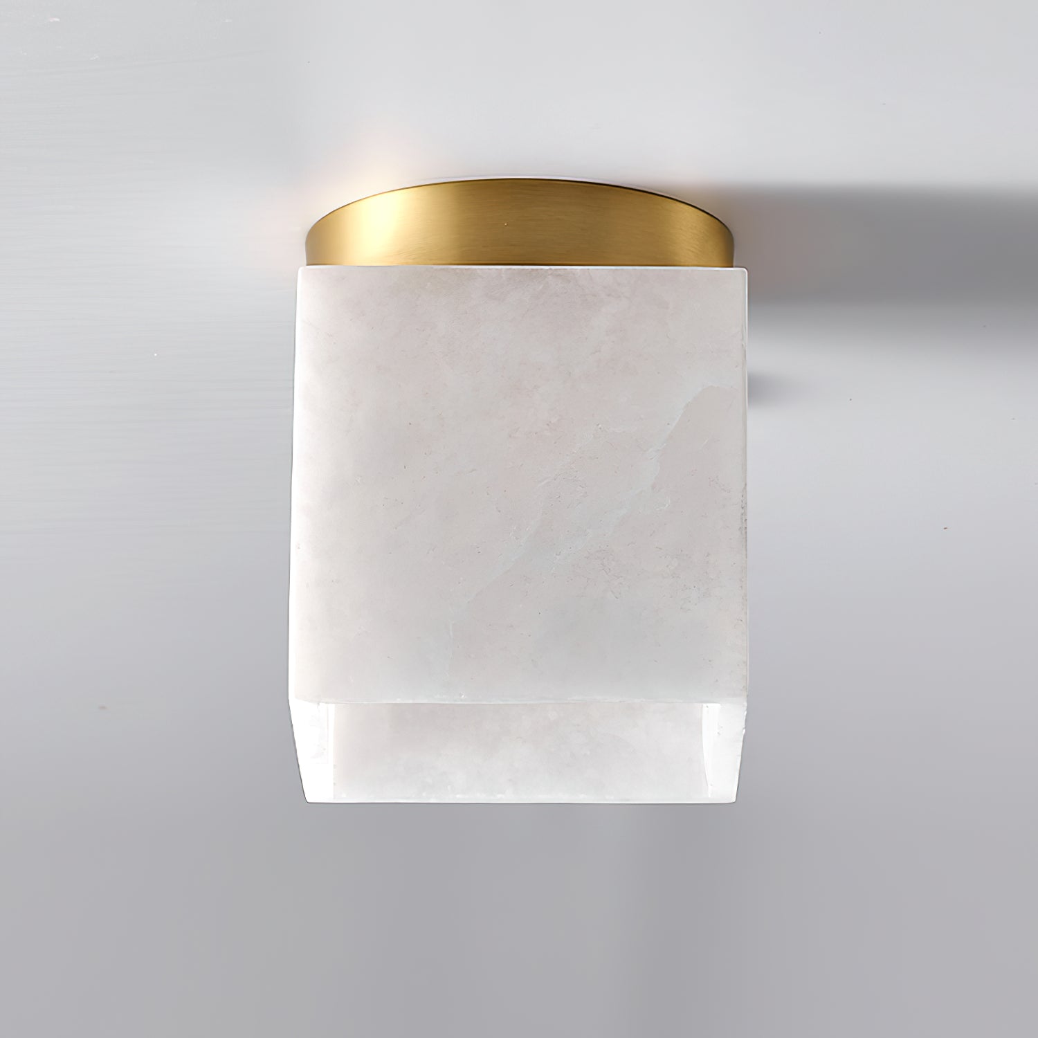 Usilia Modern Minimalist Brass Alabaster Ceiling Light