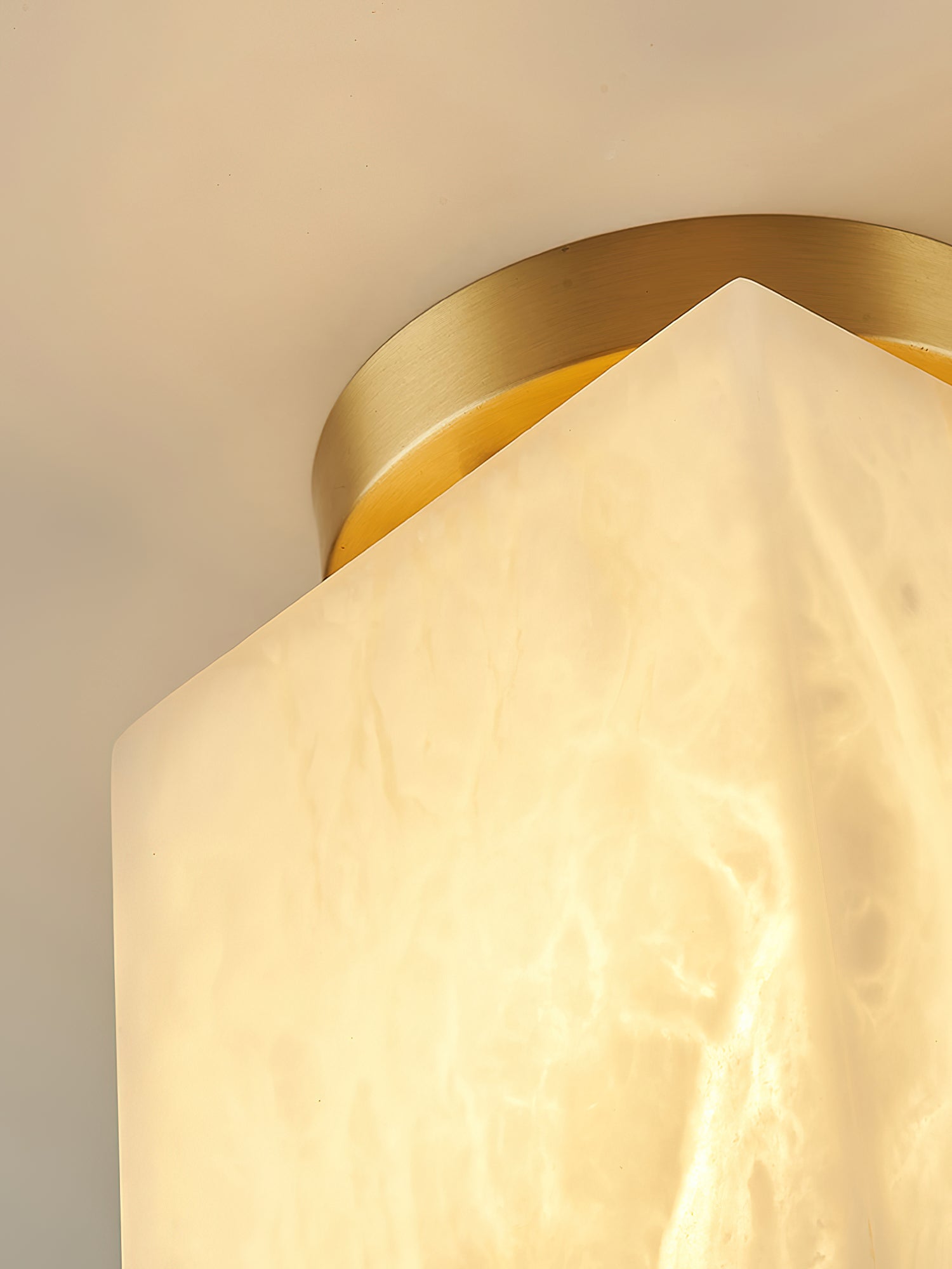 Usilia Modern Minimalist Brass Alabaster Ceiling Light