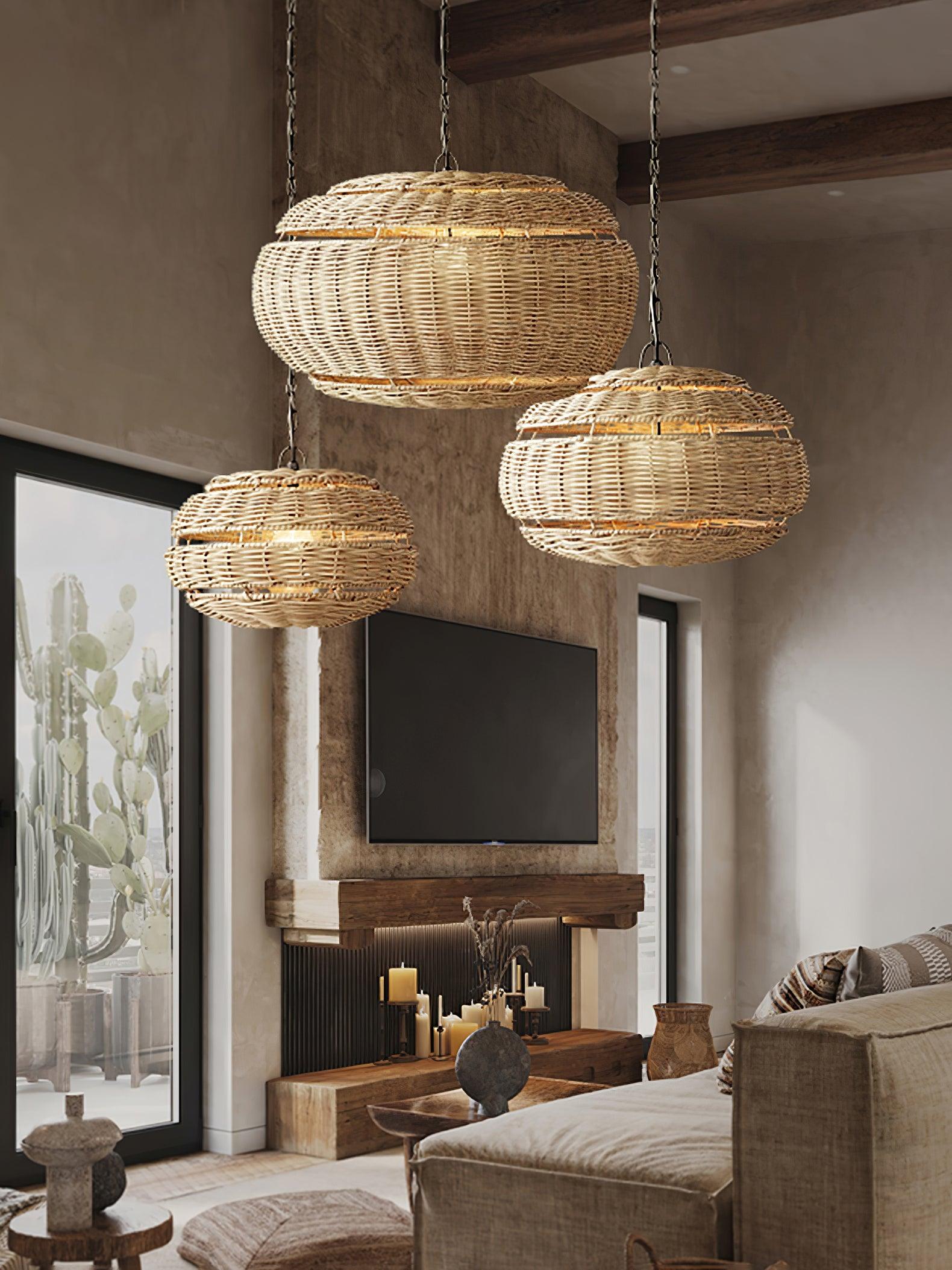 Wickora Vintage Wicker Pendant Lamp