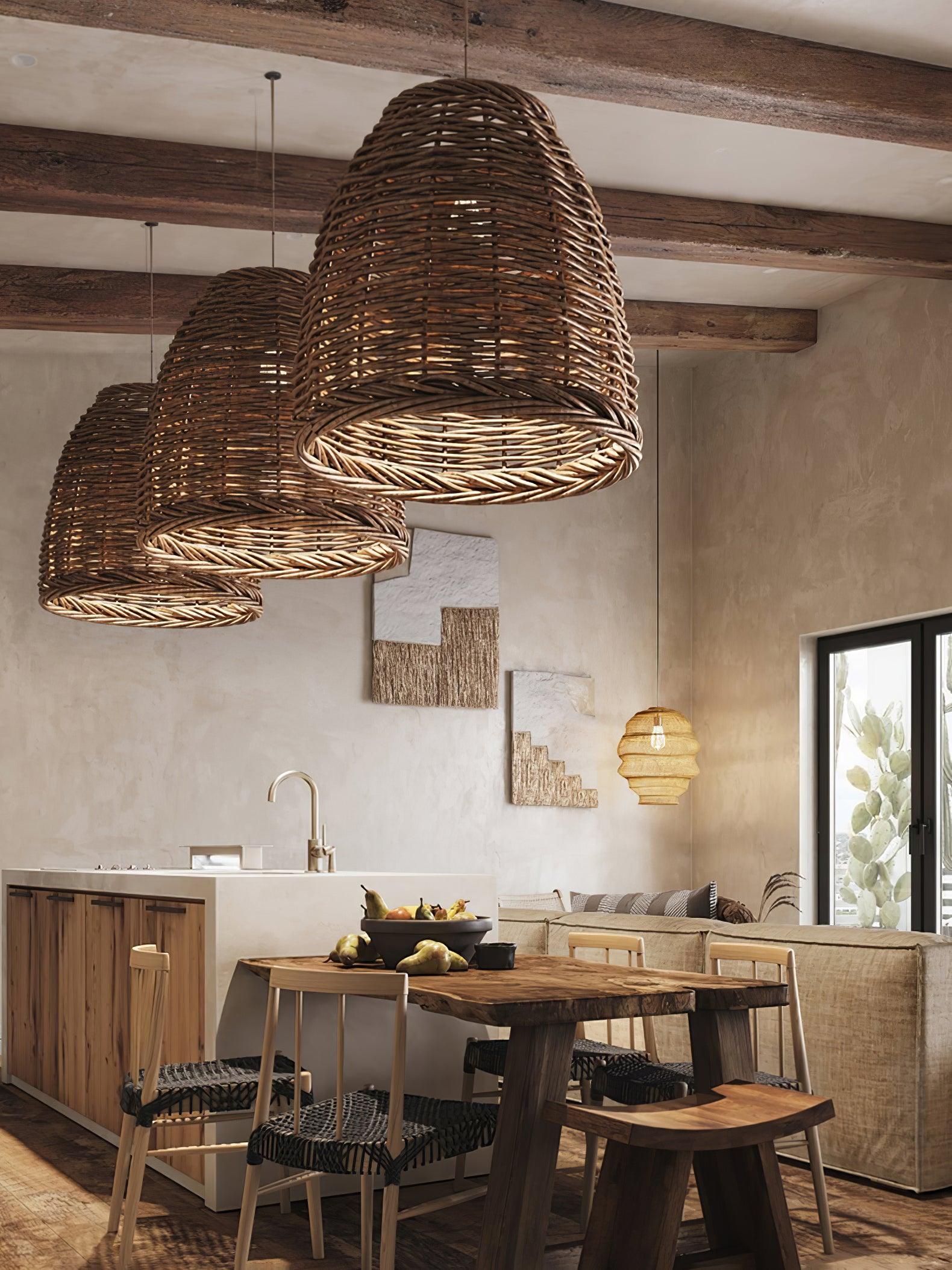 Wickora Vintage Wicker Pendant Lamp